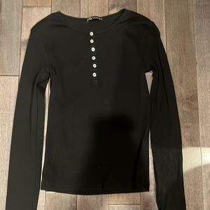 Long Sleeve Zara Henley Button Top